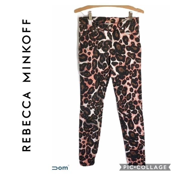 Rebecca Minkoff Denim - Rebecca Minkoff Animal Print Jeans Sz 26 Pink Black